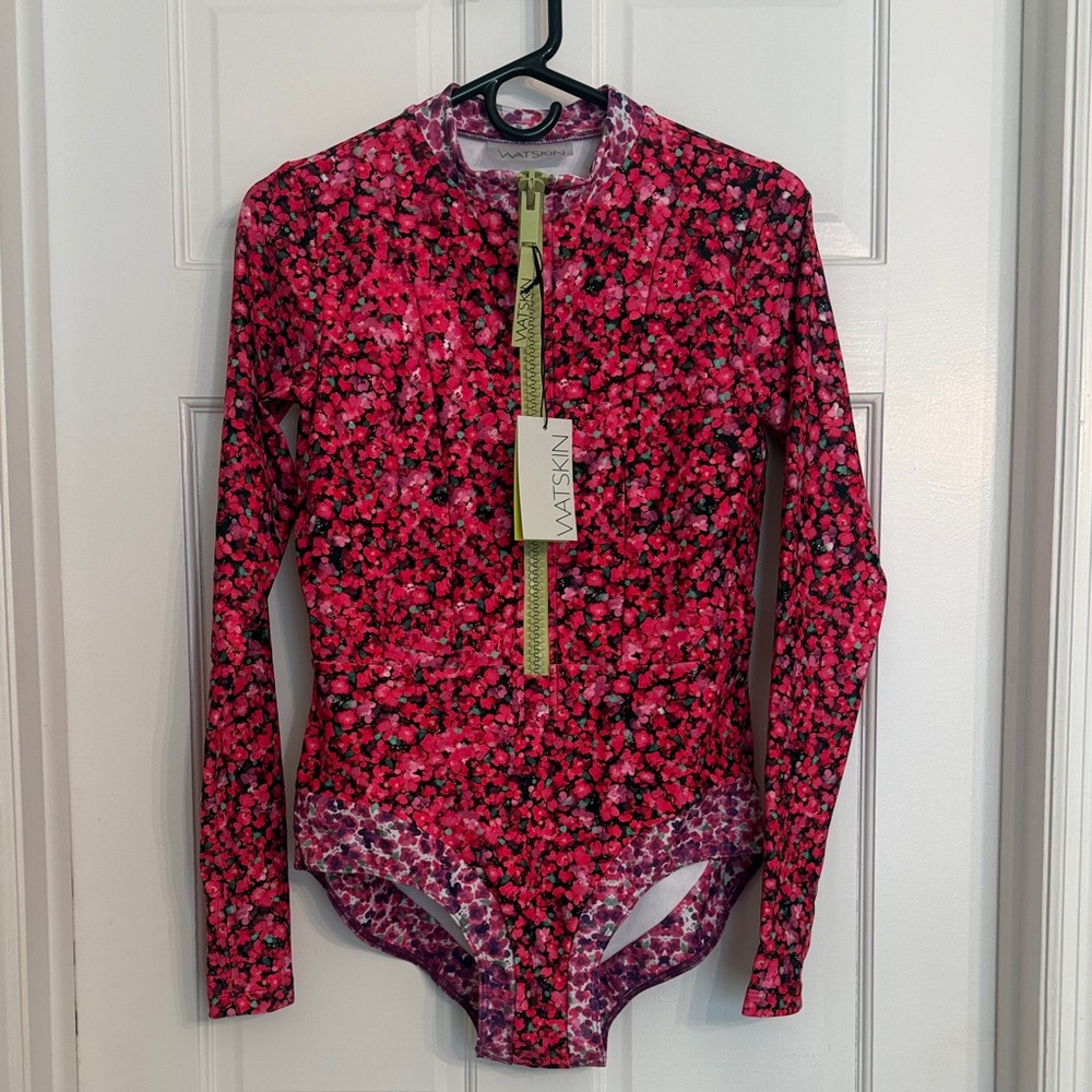 Watskin Ella Bodysuit Mini Floral Swimsuit